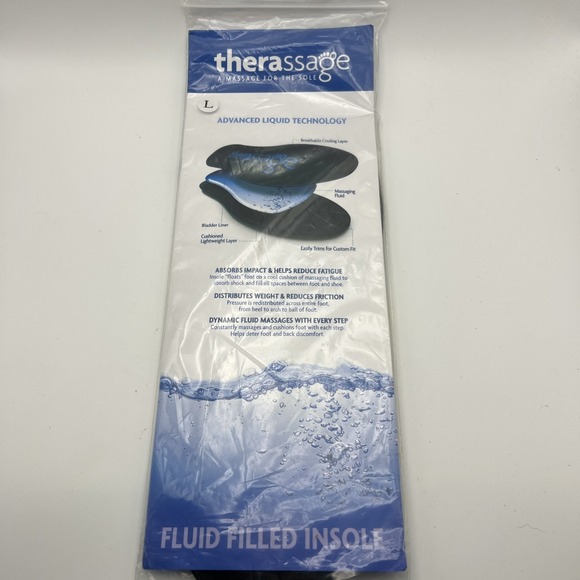 Shoes - THERASSAGE UNISEX‎ FLUID FILLED INSOLES Size Lg